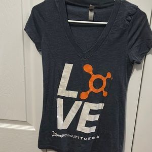 Womens Orangetheory LOVE Logo V-Neck shirt